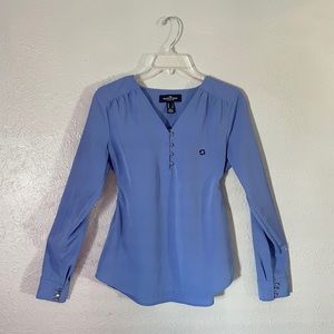Lands End Chase Bank Gold Button Blouse